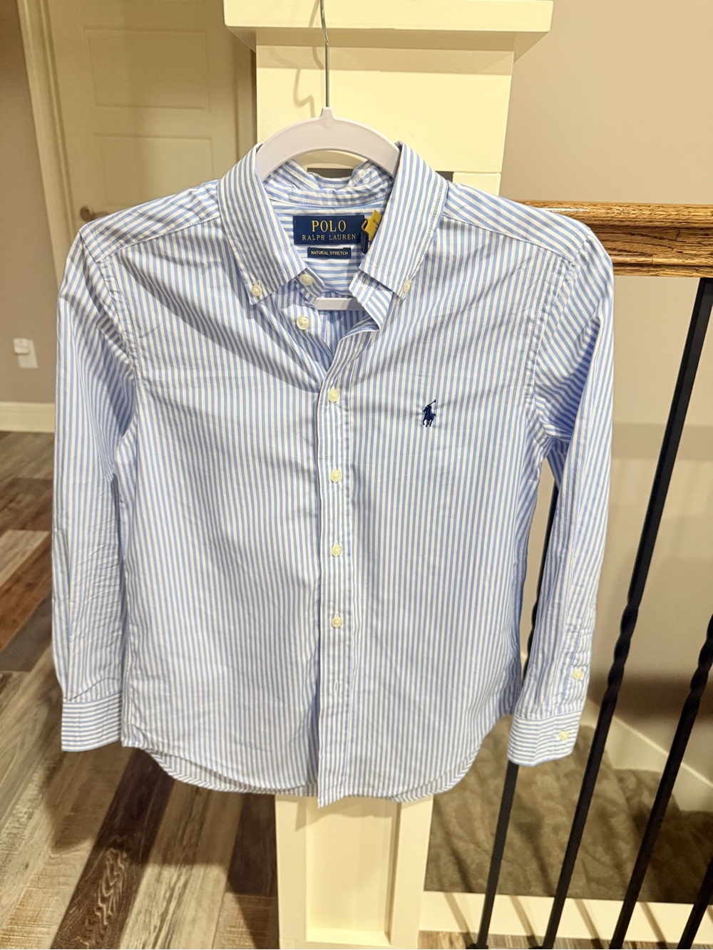 Polo by Ralph Lauren Big Boy M 10/12 Blue Striped Button-Down Shirt